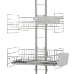 bwsSELECTION 燕三条製 シンク上 ステンレス 突っ張り 引っ掛け 水切りラック 2段 3段 約W39.5×D23×H70-110cm 自動排水 大容量 箸 まな板 包丁 収納 シルバー SB-130058